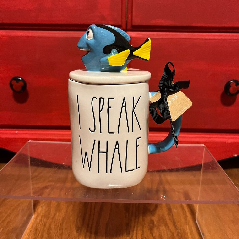 Rae Dunn Disney Dora I Speak Whale mug with topper Finding Nemo NWT